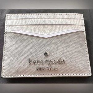 Kate Spade New York NWT Grey and White Slim Cardholder